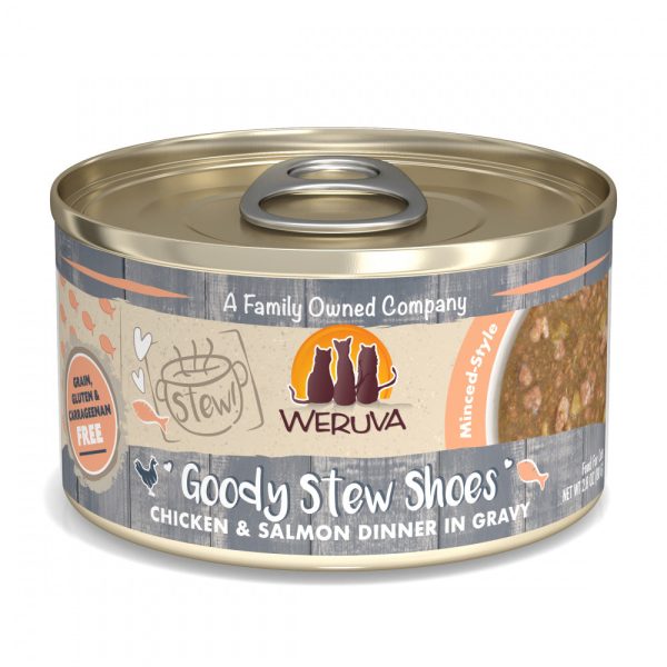 Weruva Classic Cat Stews! Goody Stew Shoes with Chicken & Salmon in Gravy Canned Cat Food Supply