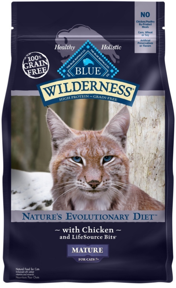 Blue Buffalo Wilderness High-Protein Grain-Free Mature Chicken Recipe Dry Cat Food on Sale