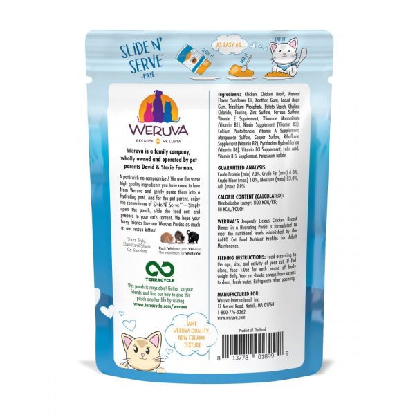 Weruva Slide N  Serve Grain Free Jeopurrdy Licious Chicken Dinner Wet Cat Food Pouch Online Hot Sale