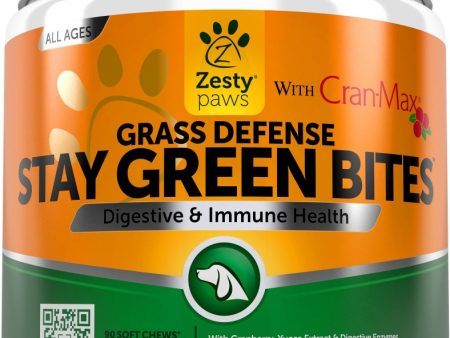 Zesty Paws Grass Defense Stay Green Bites With Cran-Max Soft Chews For Dogs Supply