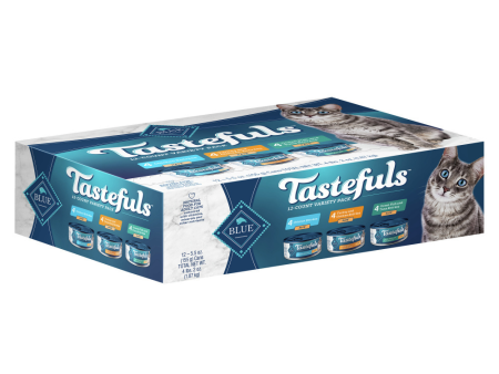 Blue Buffalo Tastefuls Adult Natural Pate Variety Pack with Chicken, Turkey & Chicken, and Ocean Fish & Tuna Entrees Wet Cat Food on Sale