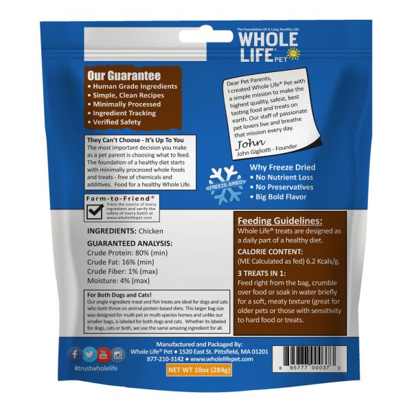 Whole Life Pet Just One Ingredient Freeze Dried Chicken Treats Value Pack for Dogs & Cats Online