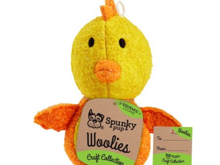 Spunky Pup Woolies Craft Collection Chicken Squeaky Plush Dog Toy Online Sale