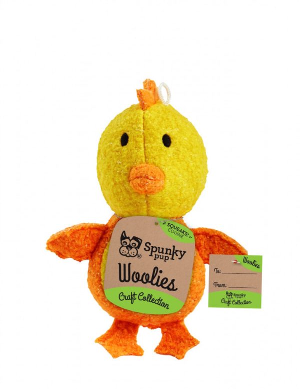 Spunky Pup Woolies Craft Collection Chicken Squeaky Plush Dog Toy Online Sale