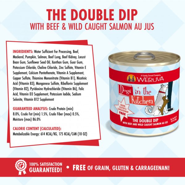 Weruva Dogs in the Kitchen The Double Dip Grain Free Beef & Salmon Canned Dog Food Online