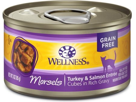 Wellness Grain Free Natural Turkey and Salmon Morsels Entree Canned Cat Food For Discount