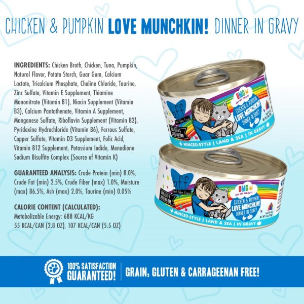 Weruva BFF Oh My Gravy Love Munchkin Grain Free Chicken & Pumpkin in Gravy Canned Cat Food For Discount