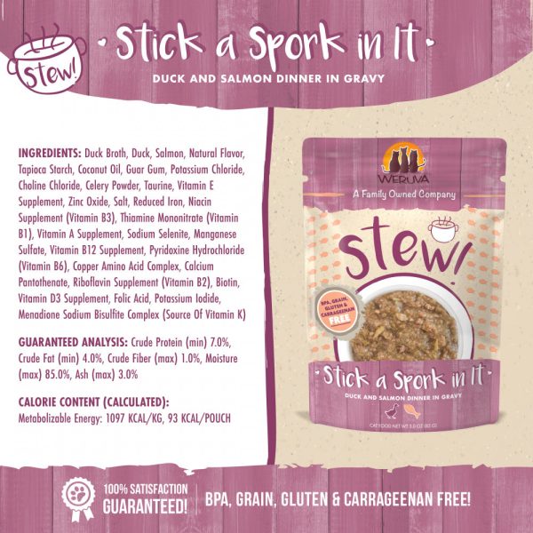 Weruva Classic Cat Stews! Stick a Spork in It with Duck & Salmon in Gravy Canned Cat Food Online Sale