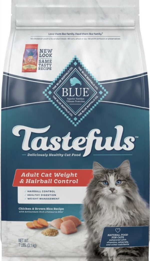 Blue Buffalo Tastefuls Adult Cat Weight & Hairball Control Chicken & Brown Rice Recipe Dry Food Online Hot Sale