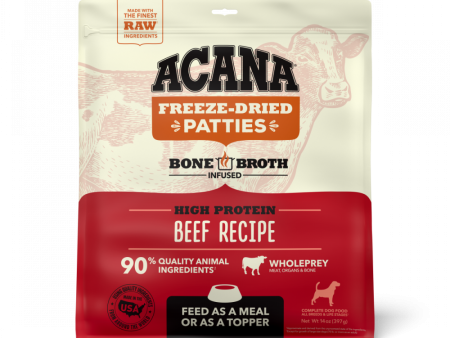 ACANA Freeze Dried Dog Food & Topper, Grain Free, High Protein,  Fresh & Raw Animal Ingredients, Ranch Raised Beef Recipe, Patties Hot on Sale