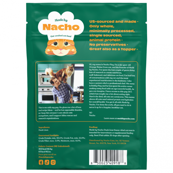 Made by Nacho Freeze Dried Duck Liver Cat Treats For Discount