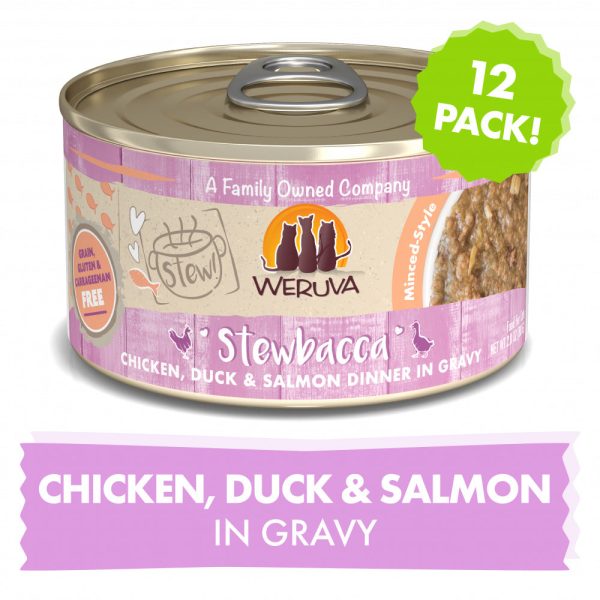 Weruva Classic Cat Stews! Stewbacca with Chicken Duck & Salmon in Gravy Canned Cat Food For Discount