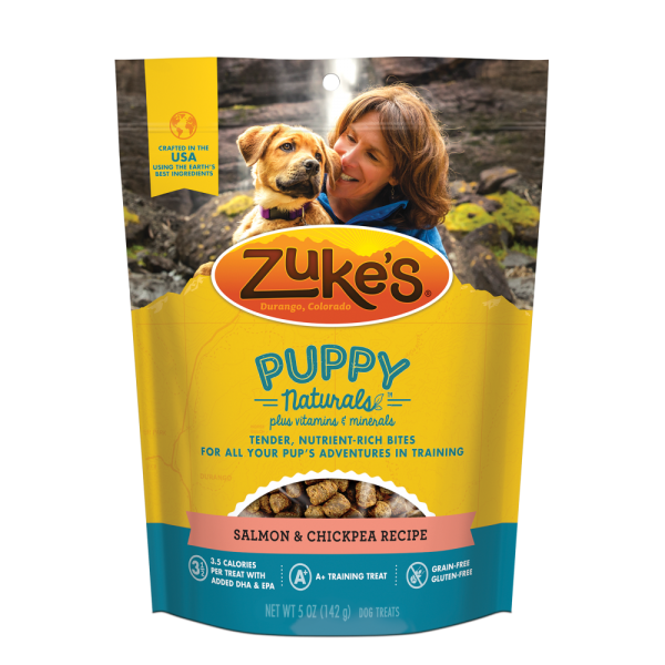 Zukes Puppy Naturals Grain Free Salmon and Chickpea Dog Treats For Sale