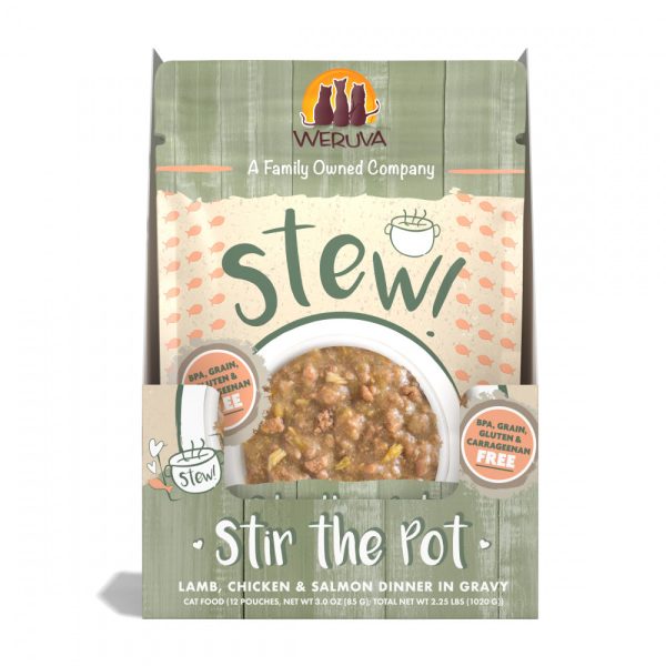 Weruva Classic Cat Stews! Stir the Pot with Lamb Chicken & Salmon in Gravy Canned Cat Food Online now