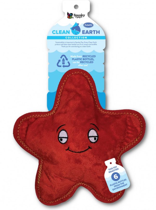 Spunky Pup Clean Earth Starfish Plush Dog Toy Online Hot Sale