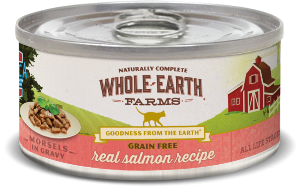 Whole Earth Farms Grain Free Salmon Morsels in Gravy Recipe Canned Cat Food Sale