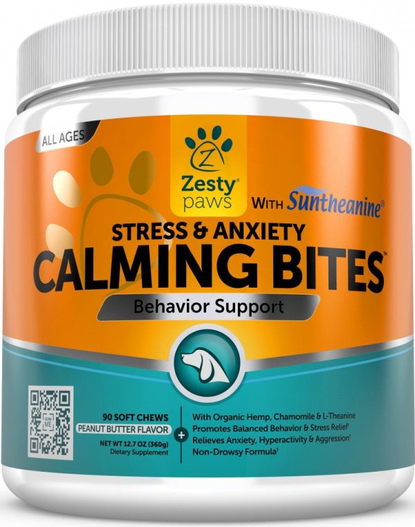 Zesty Paws Calming Anti Stress & Anxiety Bites Peanut Butter Soft Chews For Dogs Online