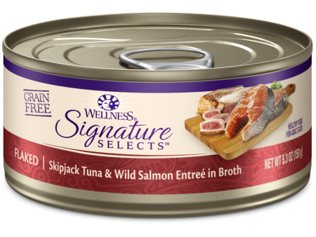 Wellness Signature Selects Grain Free Natural Skipjack Tuna with Wild Salmon Entree in Broth Wet Canned Cat Food Online