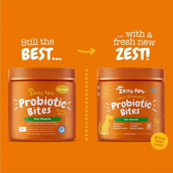 Zesty Paws Probiotic Bites Soft Chews Digestive Probiotics for Gut Flora & Immune Support Functional Chicken Flavor Dog Supplement Online