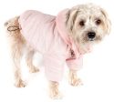 Pet Life Adjustable Light Pink Sporty Avalanche Dog Coat with Pop Out Zippered Hood For Discount