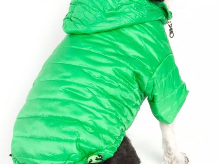 Pet Life Adjustable Mint Green Sporty Avalanche Dog Coat with Pop Out Zippered Hood Sale