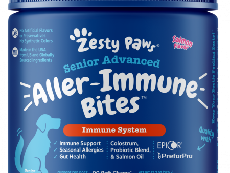 Zesty Paws Advanced Aller-Immune Bites For Seasonal Allergies   Immune Support & Gut Health for Senior & Adult Dogs Online