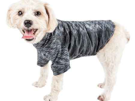 Pet Life Active Warf Speed Sporty Performance Dog T-Shirt in Heather Black For Discount