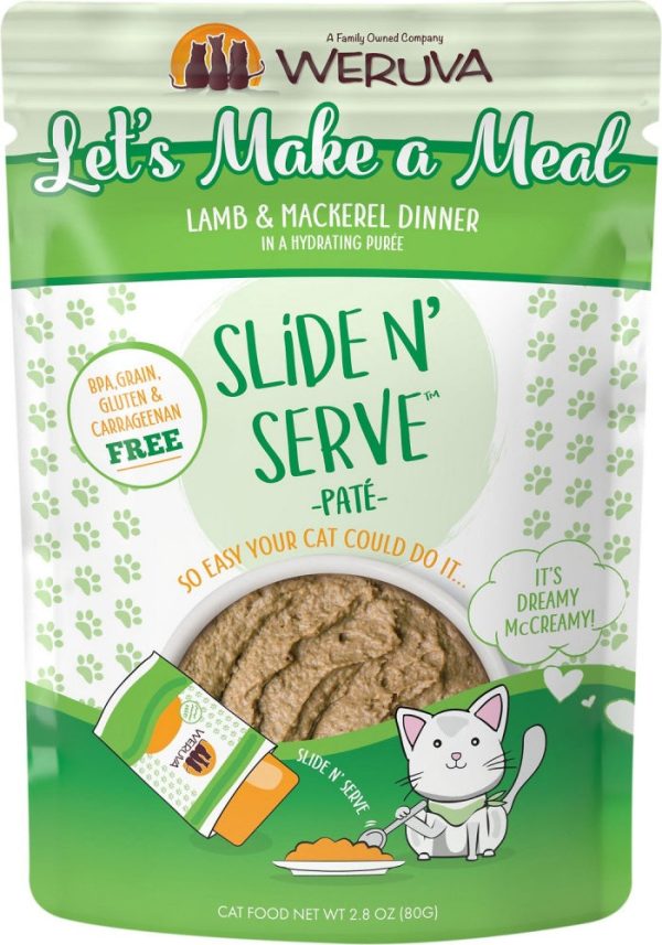 Weruva Slide N  Serve Grain Free Let s Make a Meal Lamb & Mackerel Dinner Wet Cat Food Pouch Cheap