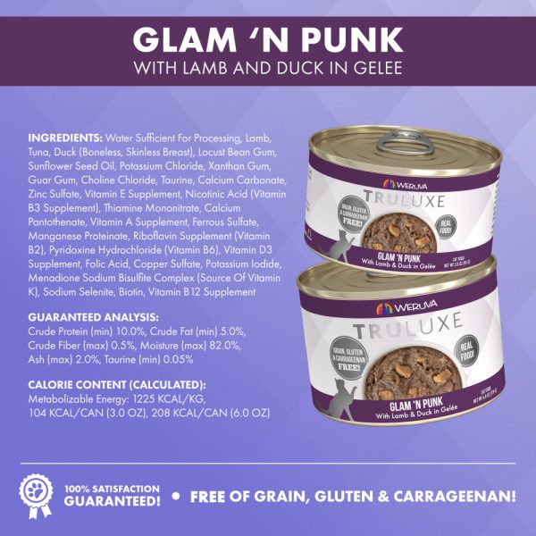 Weruva TRULUXE Glam N Punk with Lamb & Duck Canned Cat Food on Sale