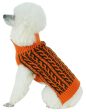 Pet Life Harmonious Dual Color Orange & Brown Weaved Heavy Cable Knitted Dog Sweater Supply