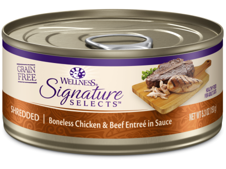 Wellness Signature Selects Grain Free Natural White Meat Chicken and Beef Entree in Sauce Wet Canned Cat Food Discount