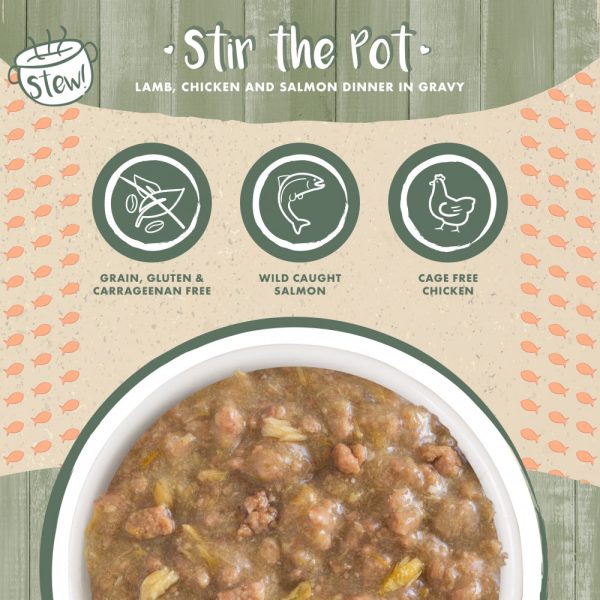 Weruva Classic Cat Stews! Stir the Pot with Lamb Chicken & Salmon in Gravy Canned Cat Food Online now