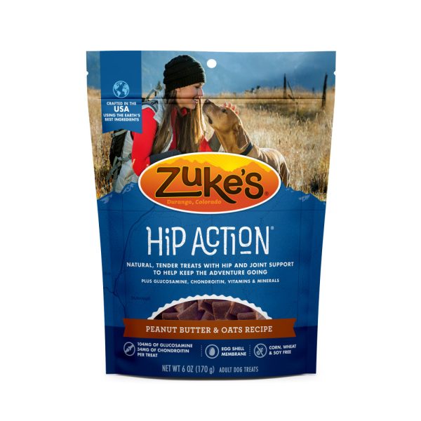 Zukes Hip Action Peanut Butter and Oats Dog Treats with Glucosamine and  Chondroitin Online now