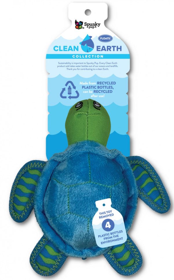 Spunky Pup Clean Earth Turtle Plush Dog Toy Online