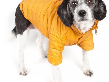 Pet Life Adjustable Yellow Sporty Avalanche Dog Coat with Pop Out Zippered Hood Sale