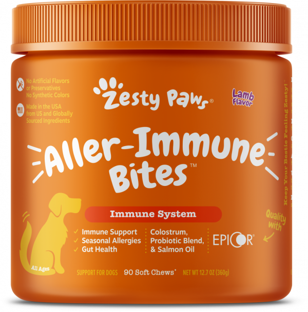 Zesty Paws Aller-Immune Bites for Seasonal Allergies Lamb Flavor Immune Function   Sensitive Skin & Gut Health for Dogs on Sale