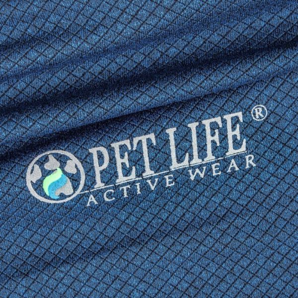 Pet Life Active Relax Stretch Fur Flexed Navy Polo Dog T-Shirt Fashion