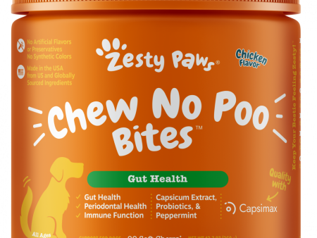 Zesty Paws Chew No Poo Bites Chicken Flavor for Dogs Hot on Sale