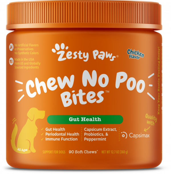 Zesty Paws Chew No Poo Bites Chicken Flavor for Dogs Hot on Sale