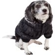 Pet Life Metallic Black Fashion Parka Insulated Dog Coat with Removable Hood Sale