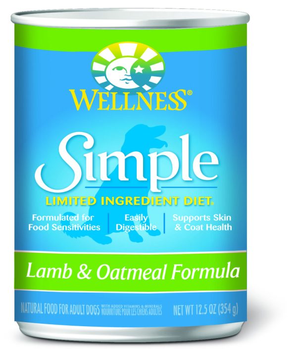 Wellness Simple Natural Limited Ingredient Diet Lamb and Oatmeal Recipe Wet Canned Dog Food Fashion