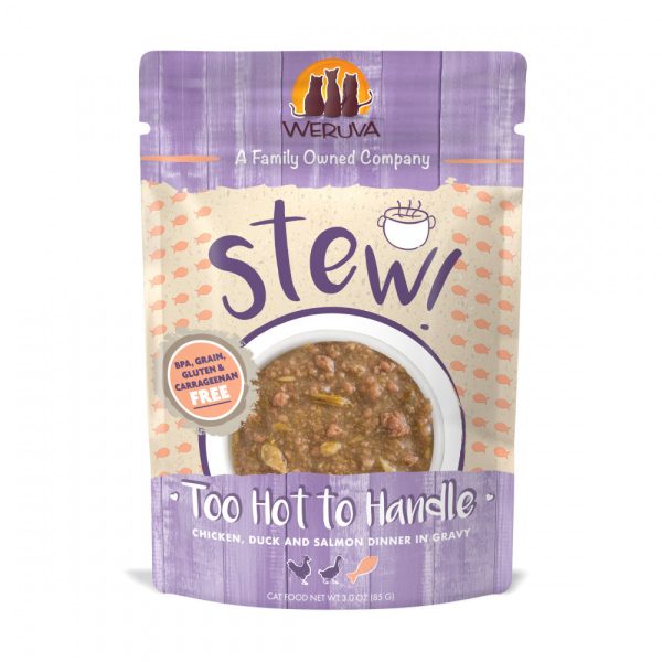 Weruva Classic Cat Stews! Too Hot to Handle with Chicken Duck & Salmon in Gravy Canned Cat Food Online Sale