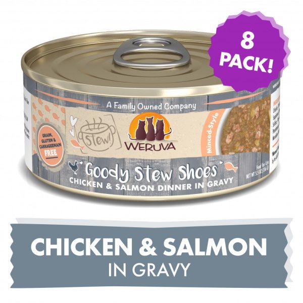 Weruva Classic Cat Stews! Goody Stew Shoes with Chicken & Salmon in Gravy Canned Cat Food Supply