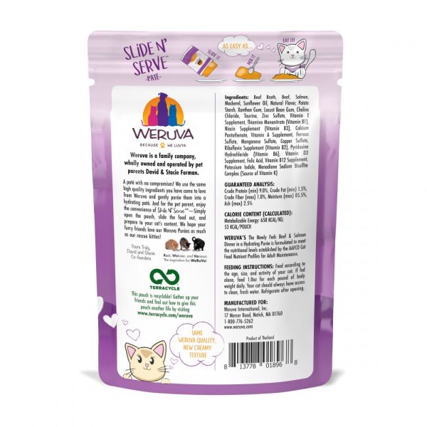 Weruva Slide N  Serve Grain Free The Newly Feds Beef & Salmon Dinner Wet Cat Food Pouch Supply