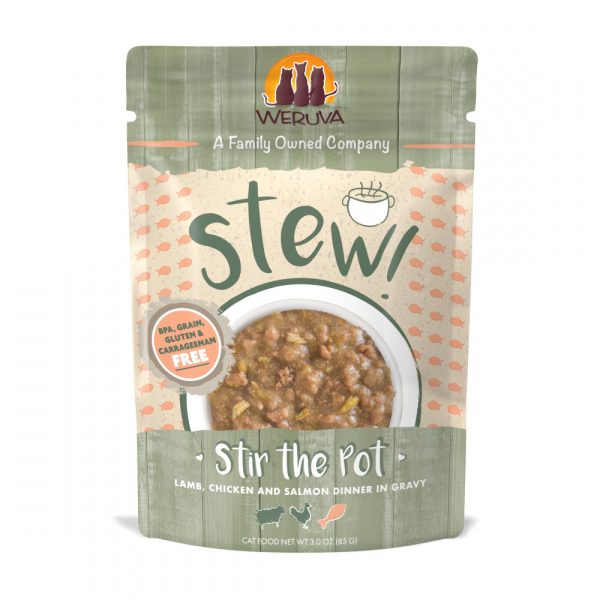 Weruva Classic Cat Stews! Stir the Pot with Lamb Chicken & Salmon in Gravy Canned Cat Food Online now