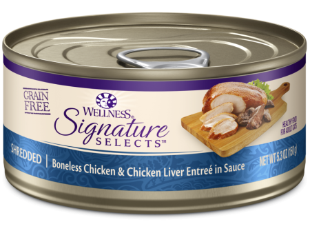 Wellness Signature Selects Grain Free Natural White Meat Chicken and Chicken Liver Entree in Sauce Wet Canned Cat Food Hot on Sale