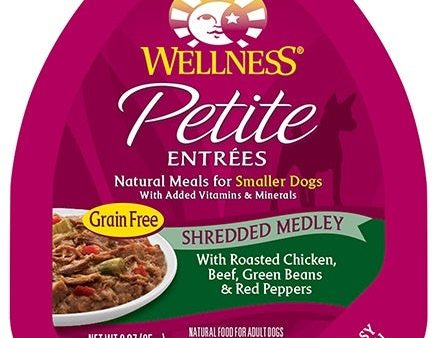 Wellness Small Breed Natural Petite Entrees Shredded Medley with Roasted Chicken, Beef, Green Beans and Red Peppers Dog Food Tray Sale