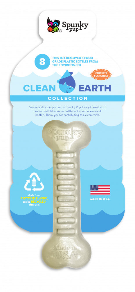 Spunky Pup Clean Earth Recycled Bone Dog Toy Hot on Sale