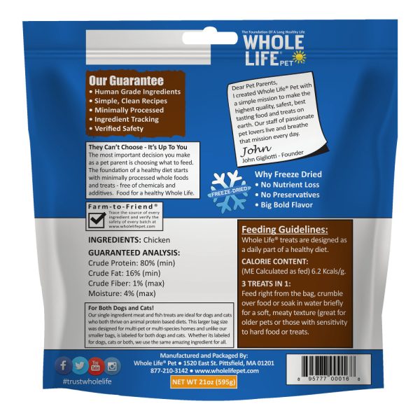 Whole Life Pet Just One Ingredient Freeze Dried Chicken Treats Value Pack for Dogs & Cats Online