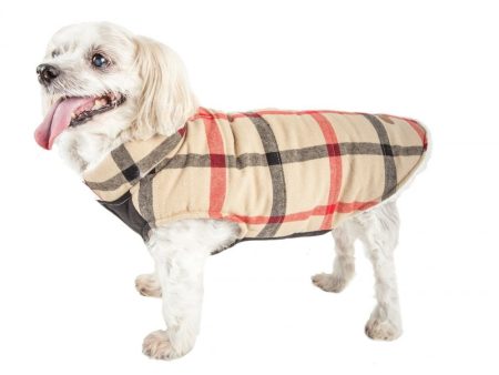 Pet Life Allegiance White & Red Plaid Insulated Dog Coat Supply